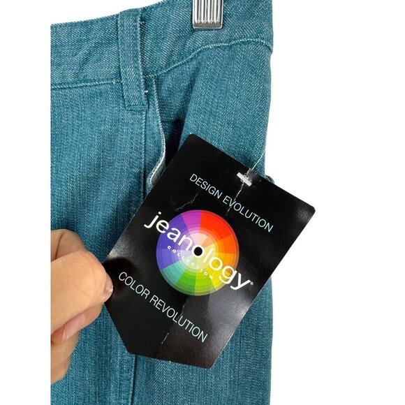 VTG Jeanology Denim Maxi Skirt Western Y2K 90s Boho Flare Teal sz 8 - Picture 2 of 7